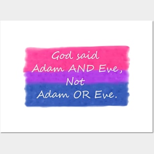 God said Adam and Eve bisexual flag Posters and Art